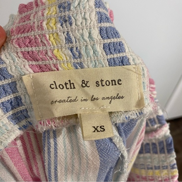 Cloth & Stone lounge pants Linen rayon blend beach pants stretchy waist wide leg - Picture 4 of 10